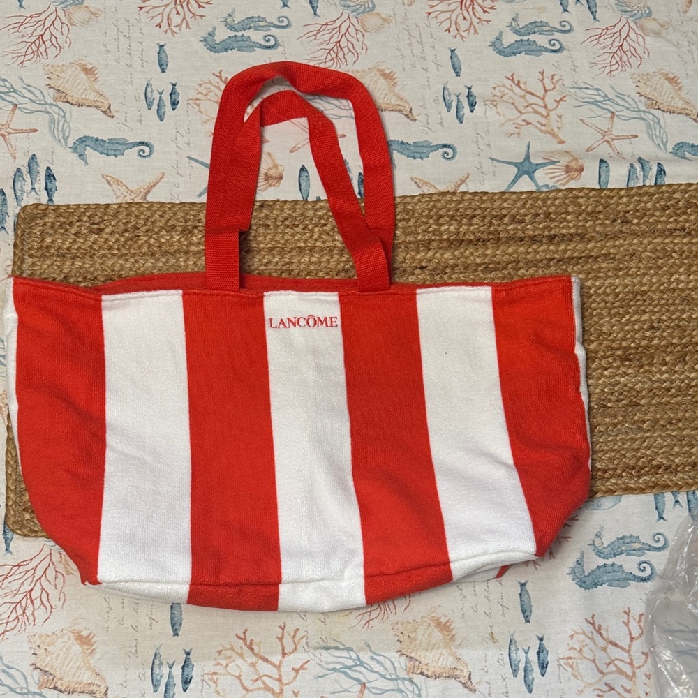 Lancome Bold Red and White Tote